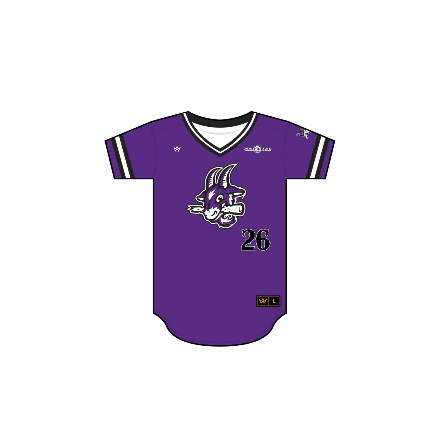 BASEBALL WAREHOUSE V-NECK JERSEY [YARD GOATS]