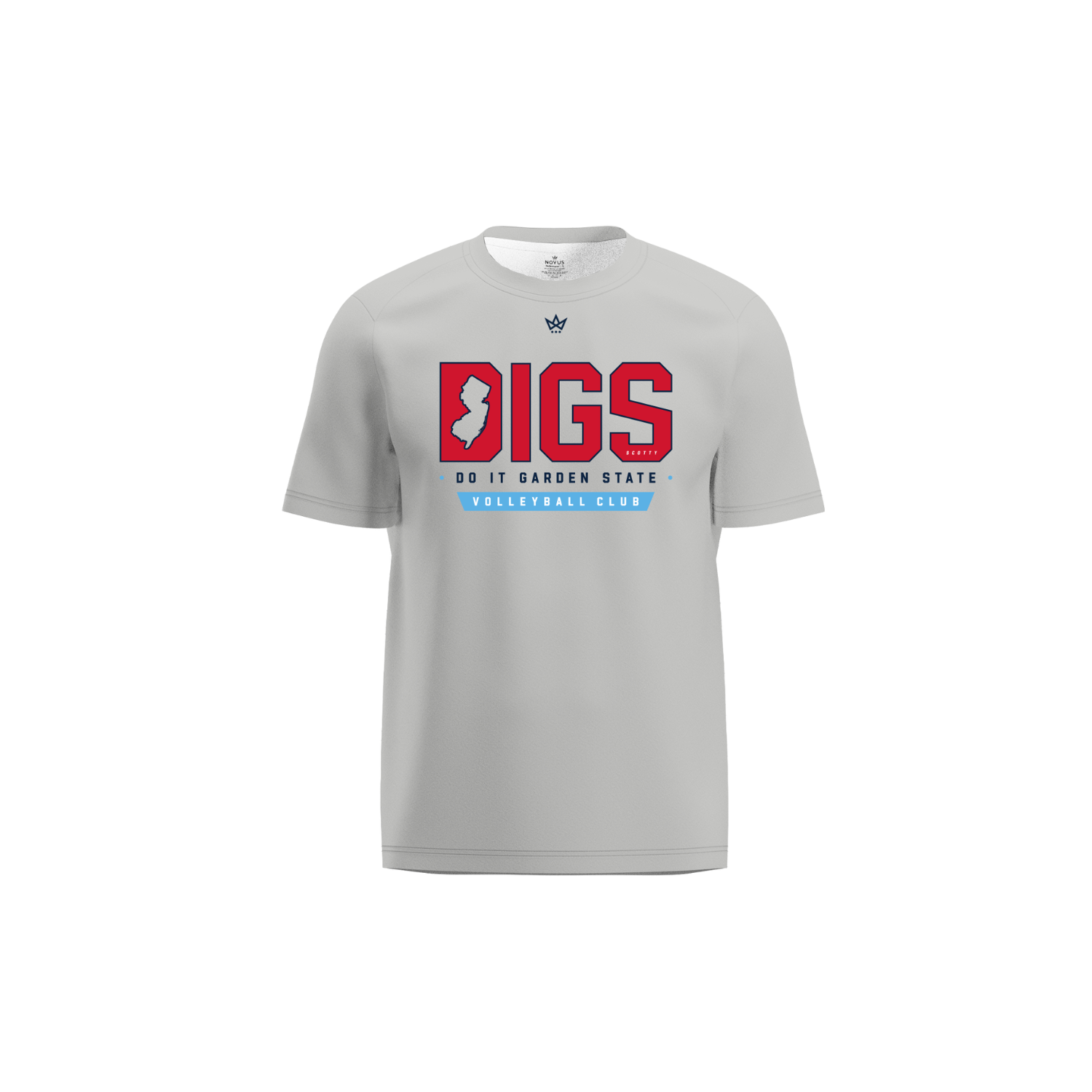 DIGS VOLLEYBALL CLUB ACCESS PERFORMANCE SS TEE - GRAY