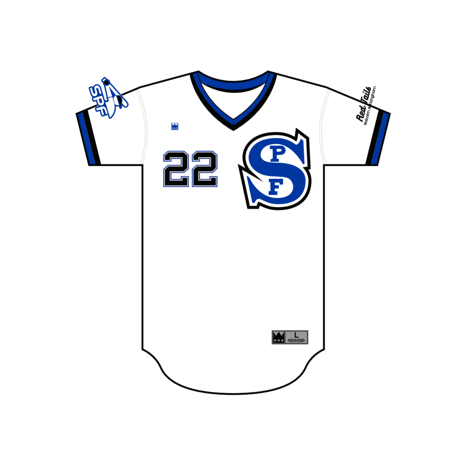 SPF MIDDLE SCHOOL BASEBALL '26 BASEBALL V-NECK JERSEY - WHITE