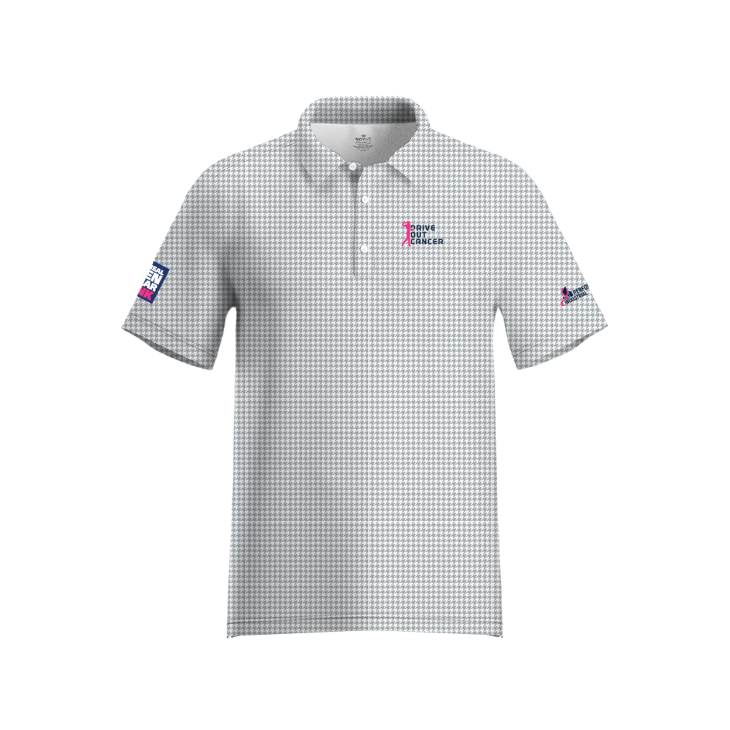 DRIVE OUT CANCER SUB PERFORMANCE POLO [HOUNDSTOOTH PATTERN]