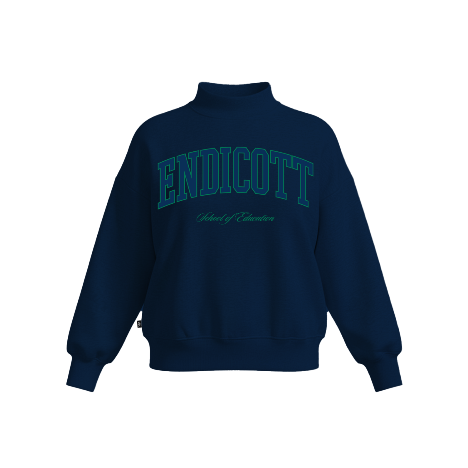 ENDICOTT SCHOOL OF EDUCATION WOMEN'S COTTON FLEECE MOCKNECK - TT [NAVY]