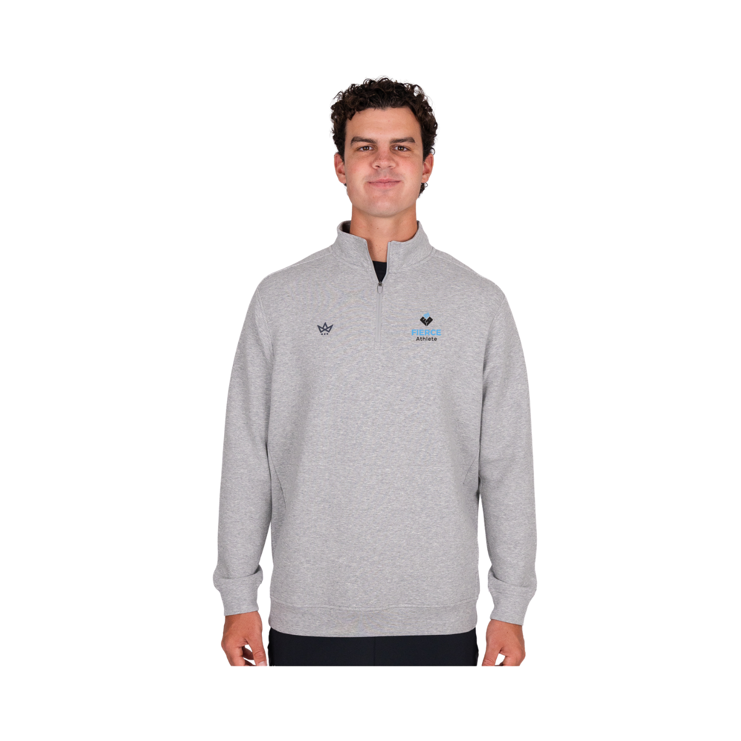 FIERCE ROYALKNIT QUARTER-ZIP - HEATHER STERLING