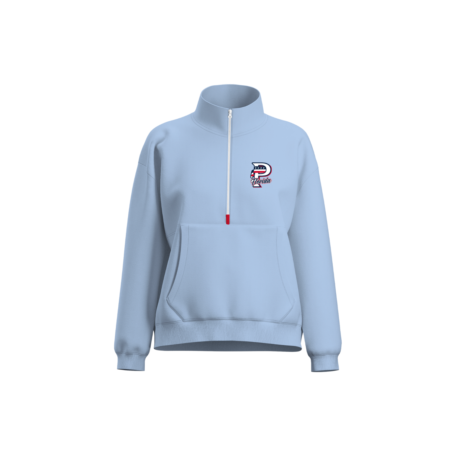 USA PRIME FLORIDA WOMEN'S COTTON FLEECE HALF-ZIP