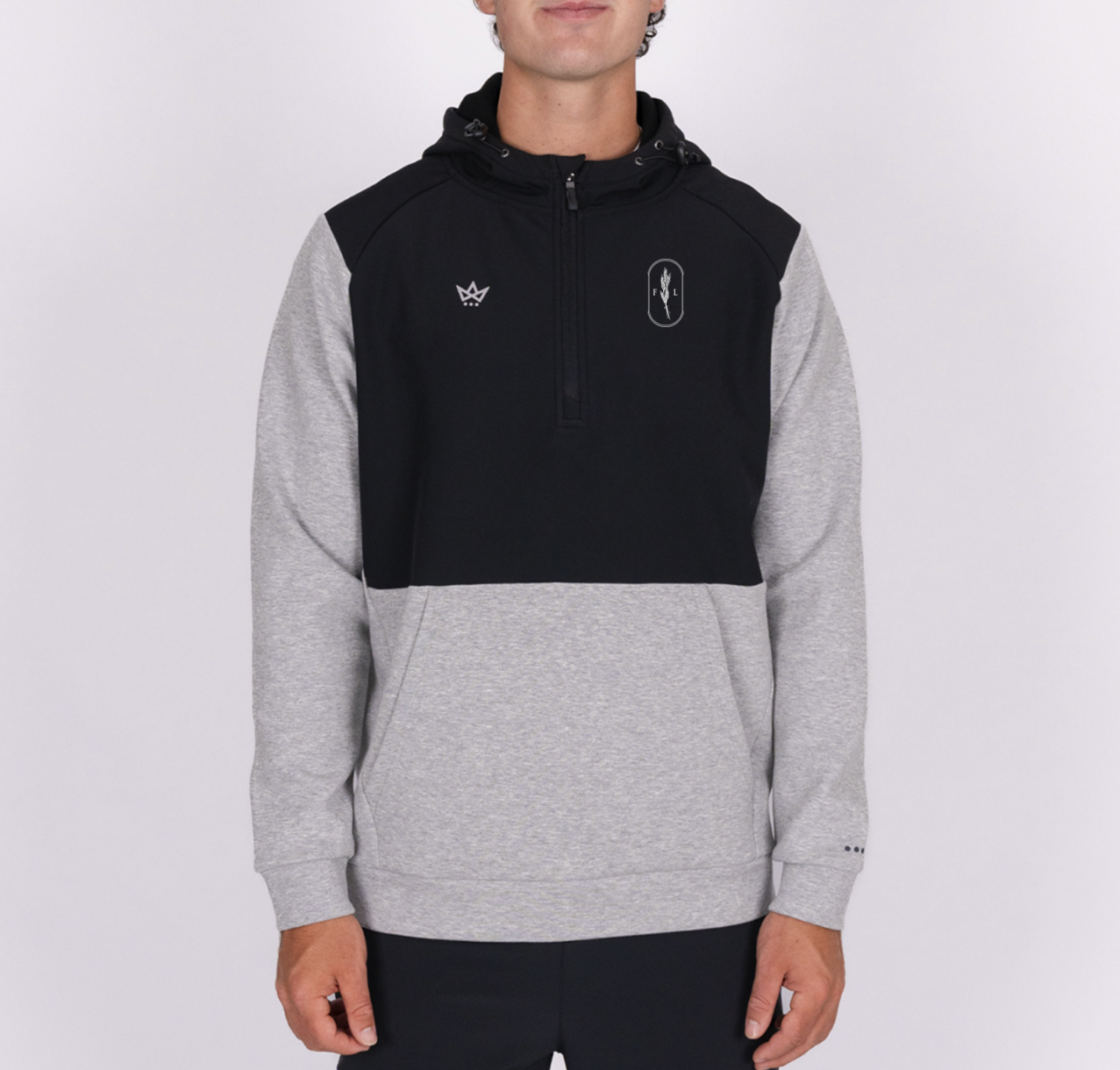 FIVE LOAVES MINISTRIES ROYALKNIT PANELED HOODIE - HEATHER STERLING / ONYX