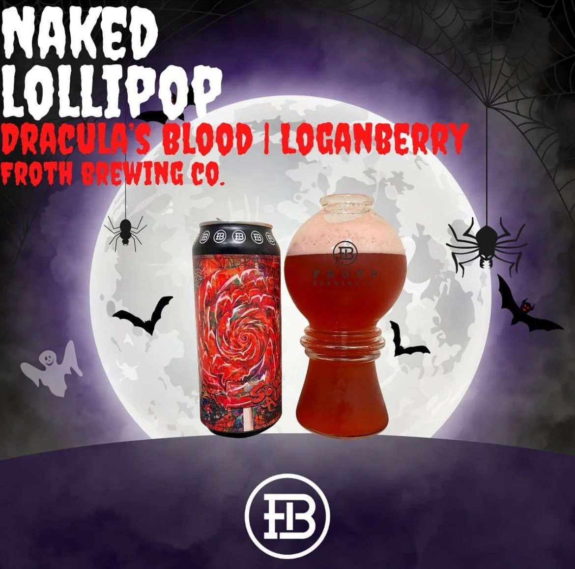 Naked Lollipop Dracula's Blood Loganberry