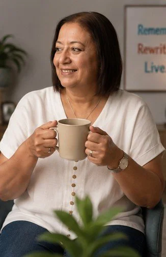 Lady drinking tea