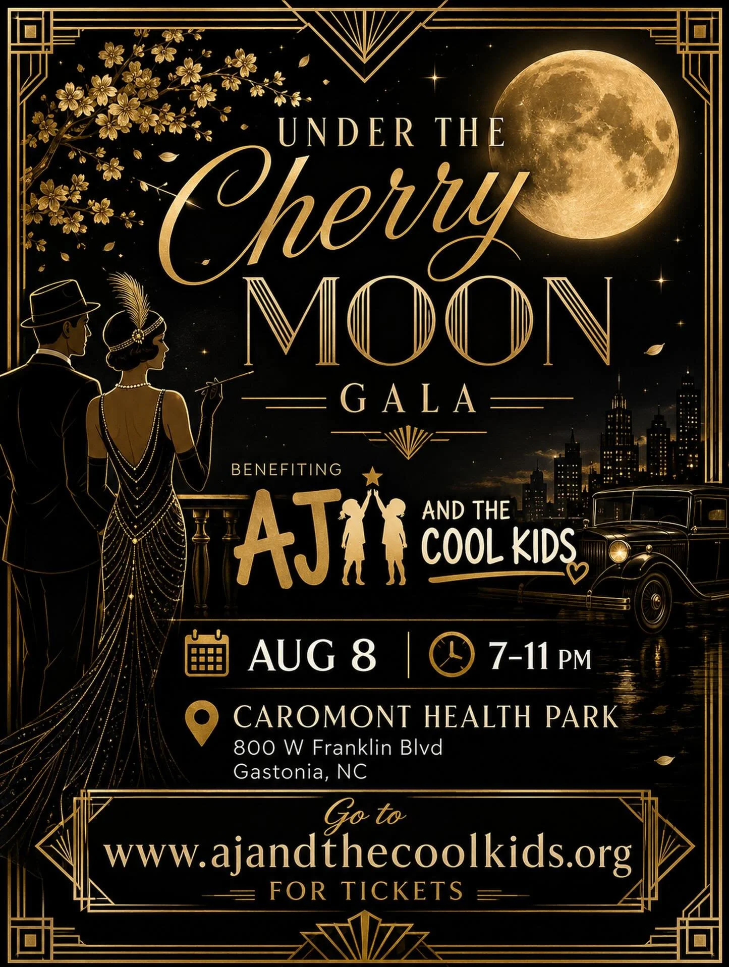 Get ready for an unforgettable night under the stars ✨🌙
Tickets for the Under the Cherry Moon Gala officially go on sale June 1st! This elegant Great Gatsby-inspired evening will be filled with glamour, purpose, and celebration &mdash; all in suppor