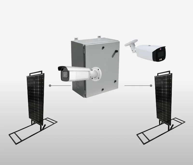 2 Bullet Cam's Installed, 1 Remotely, 1 box mounted- Powered by Solar Panels Installed on the ground