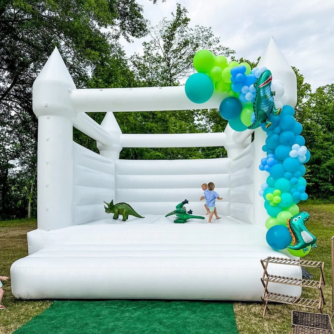 This donuts and dinosaurs party was too cute!!! 🦖🦕 

Also, SUPER special for us because the birthday boy&rsquo;s party last year was one of our first events! So fun to get to be a part of his celebrations this year!!! 🥳🥳🥳
.
.
#whitebouncehouse #