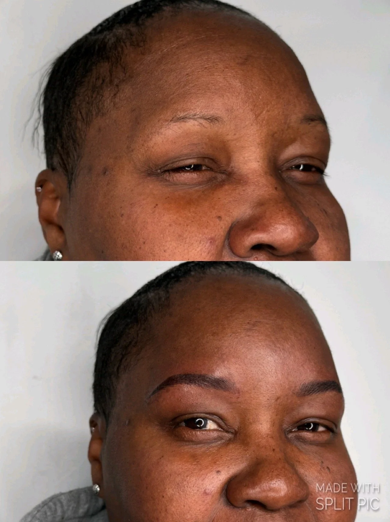 nano brows before and after no hair