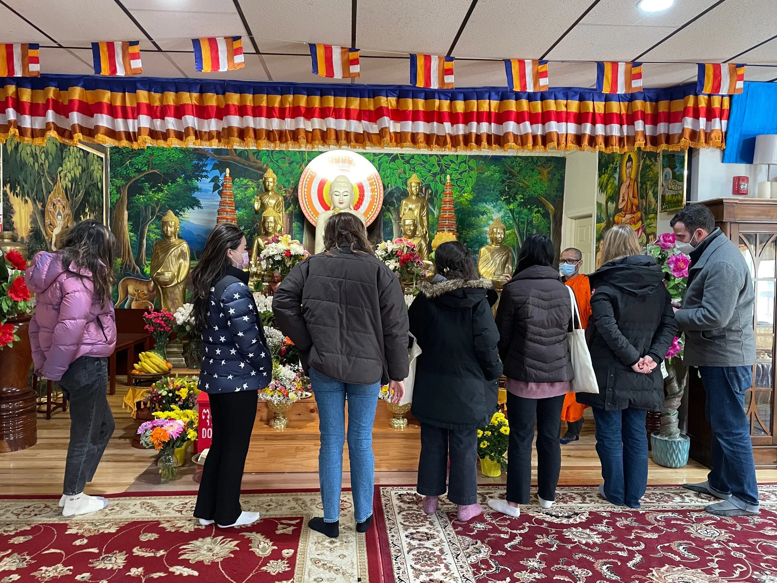 Inside the original temple at Trairatanaram Temple in North Chelmsford.