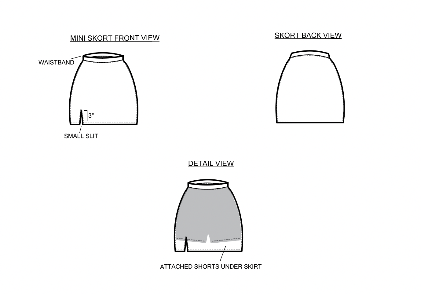 Mini skort CAD
