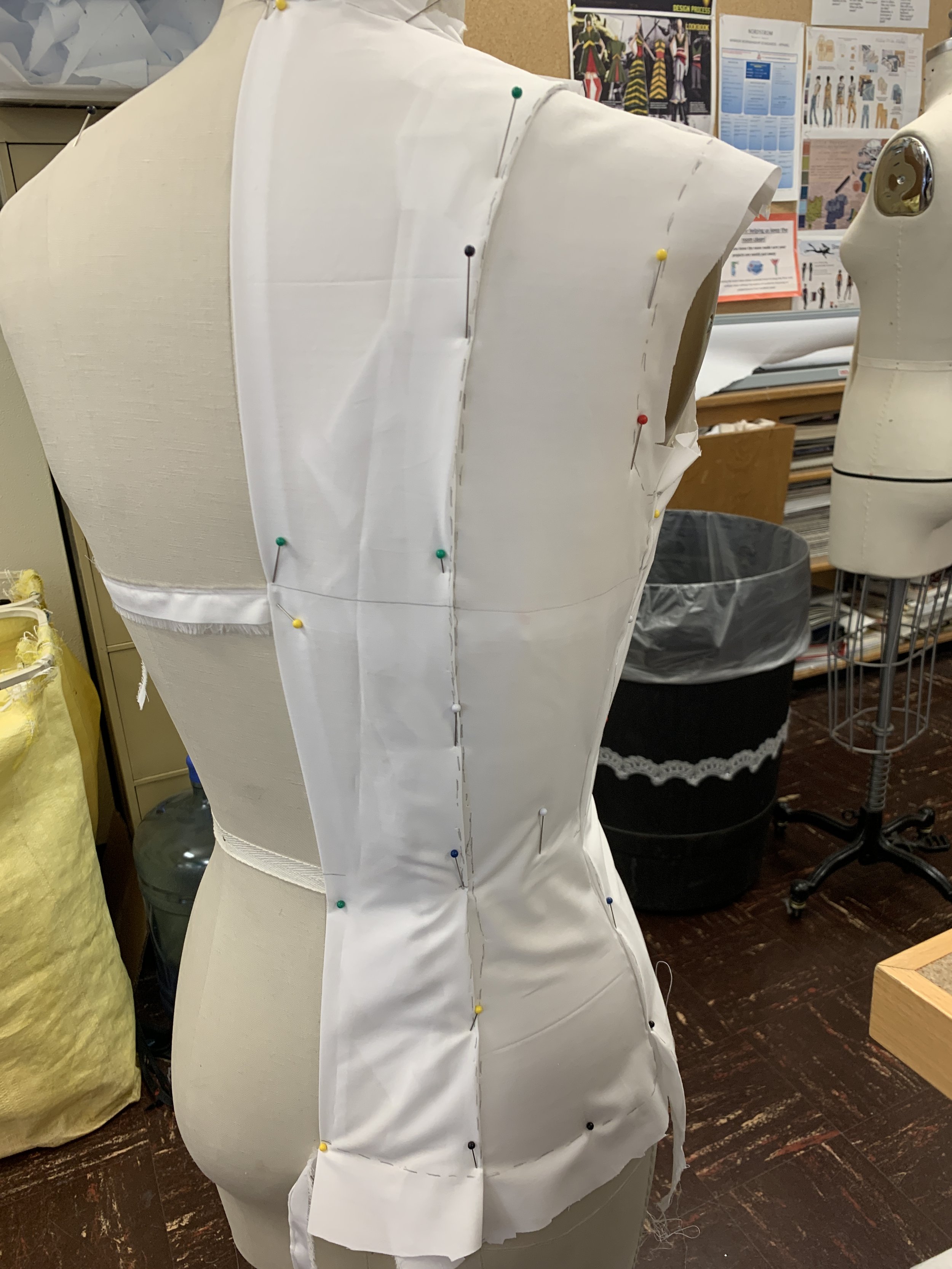 Princess seam back drape