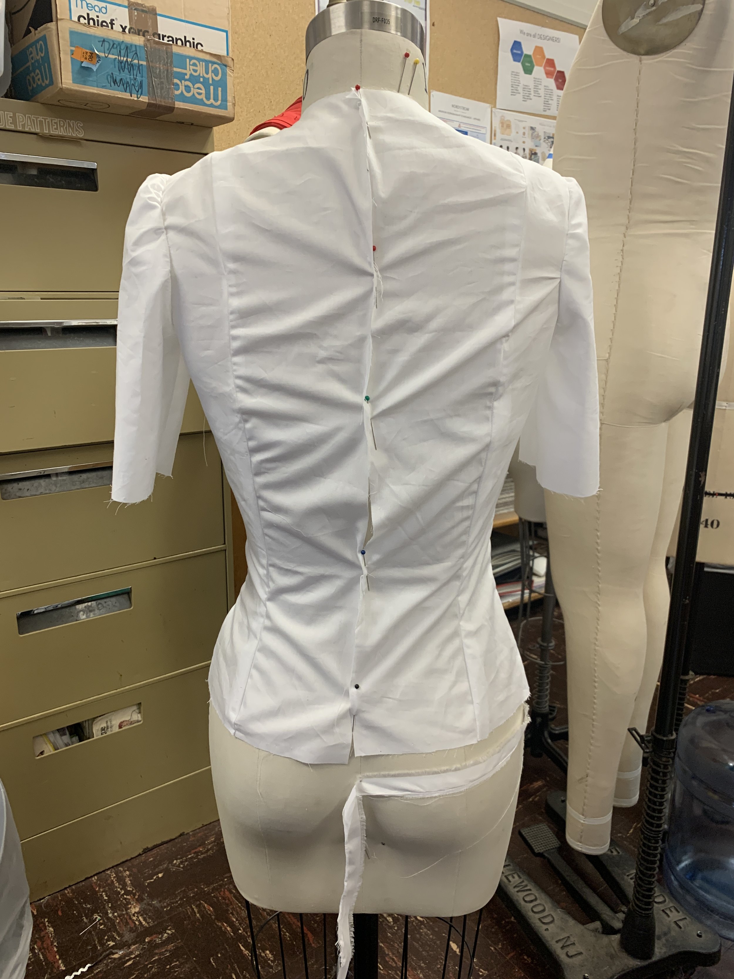 Princess seam sewn back