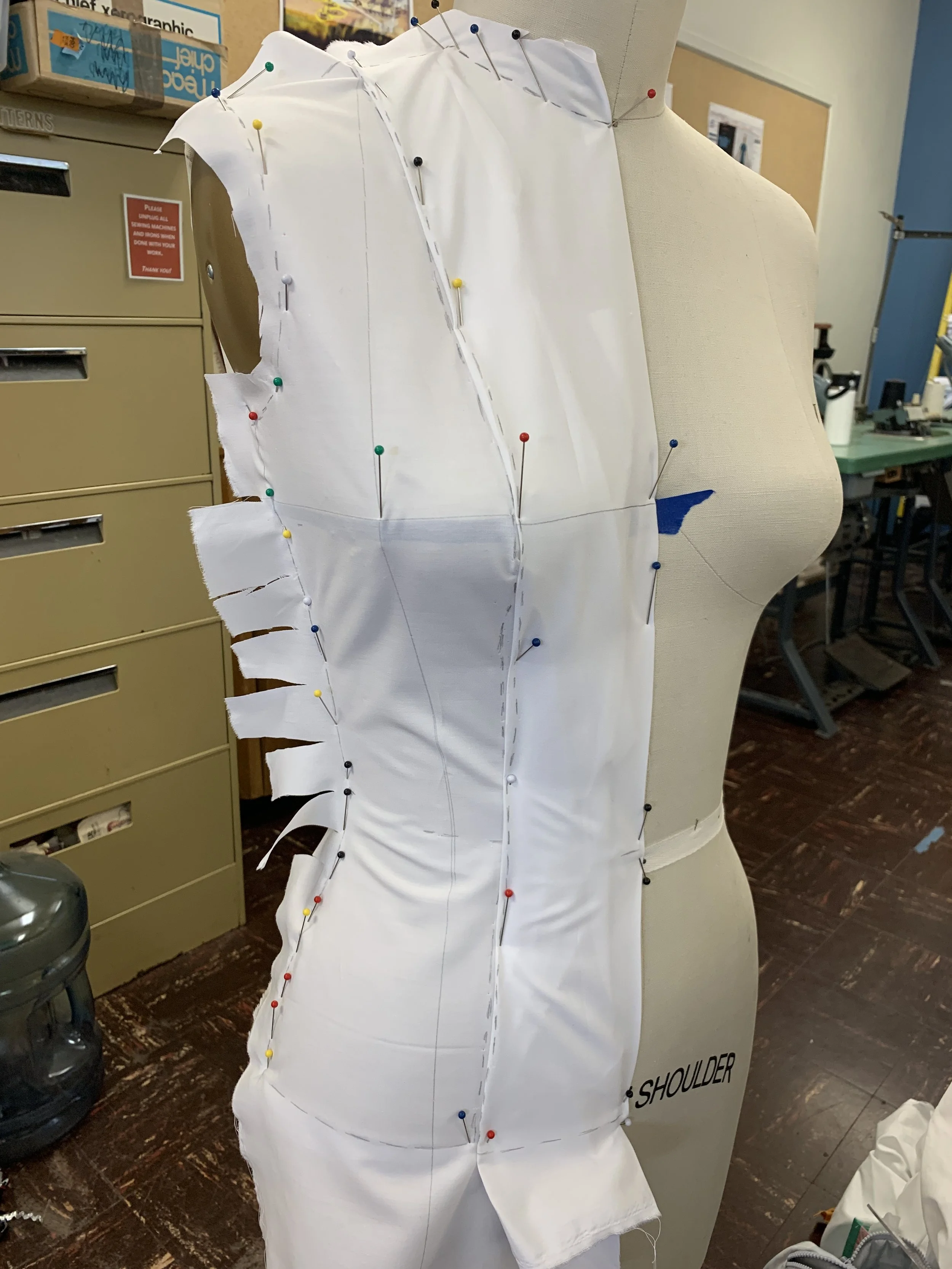 Princess seam front drape