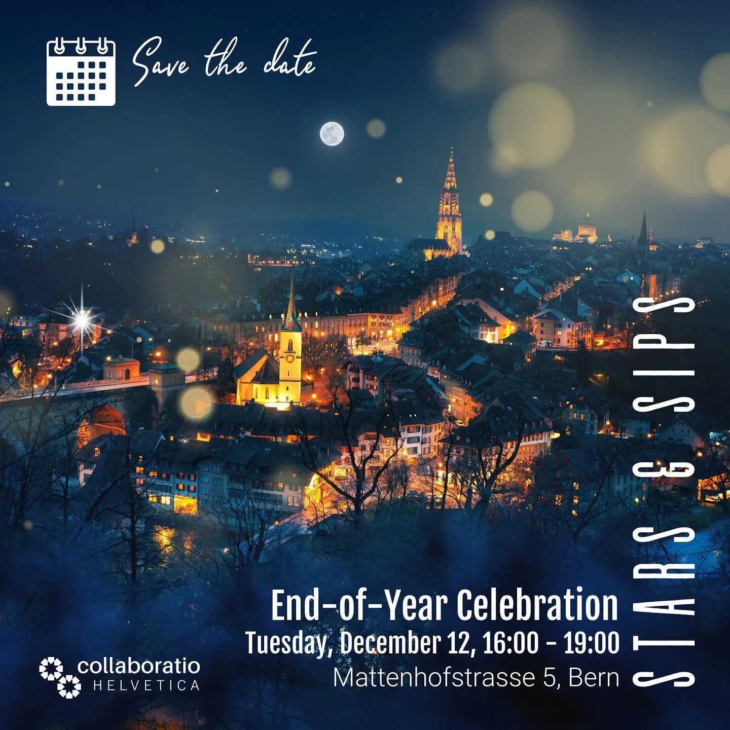 ❄️ As the year draws to a close, we are excited to invite you to our End-of-Year Celebration under the motto &bdquo;Stars &amp; Sips&ldquo;! 

📍 Join us on the top floor of our office building, where we come together in the cafeteria to enjoy some n