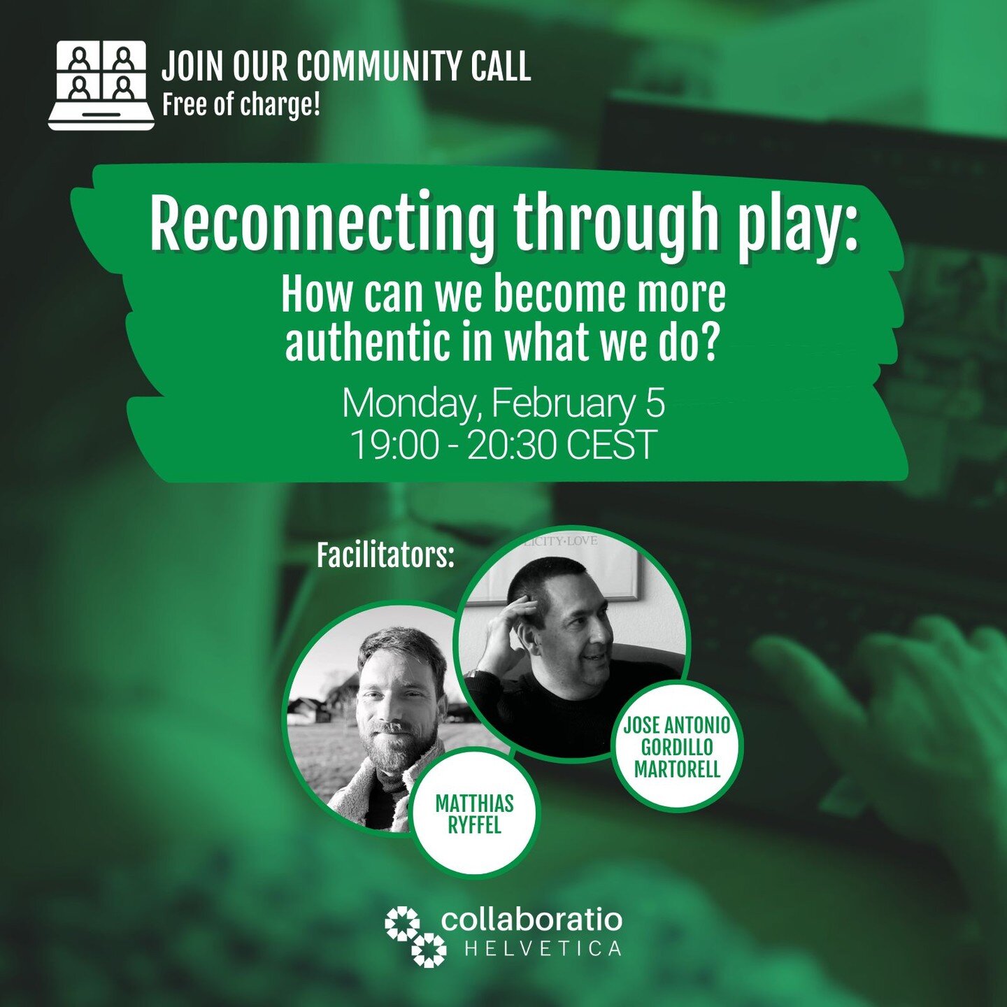 🌟 How can we become more authentic in what we do? Join us on February 5th for our community call when we&rsquo;ll explore how to reconnect with our true selves and others through play!&nbsp;

🤹&zwj;♀️ Together, we will attempt to reconnect with the