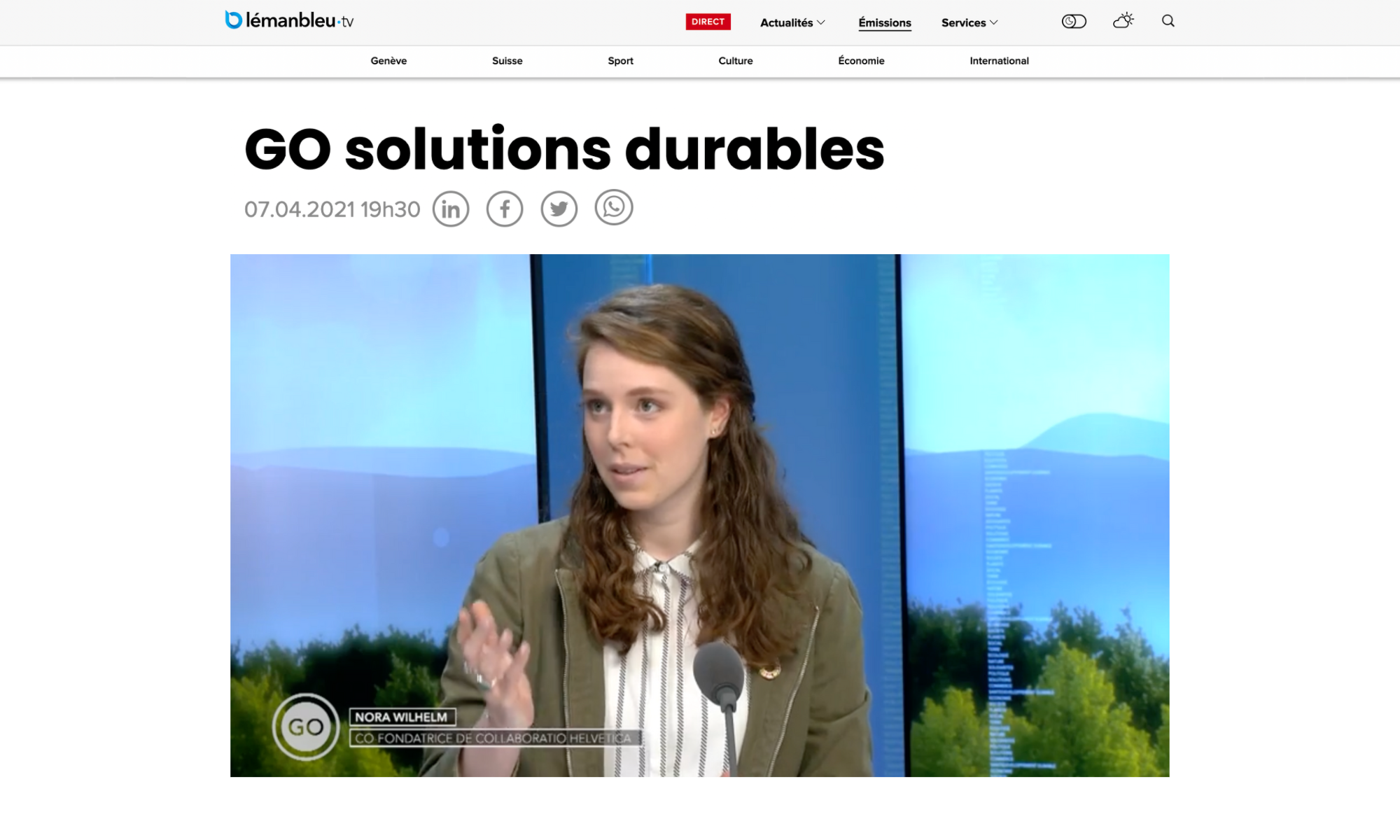 Lémanbleu TV: GO solutions durables