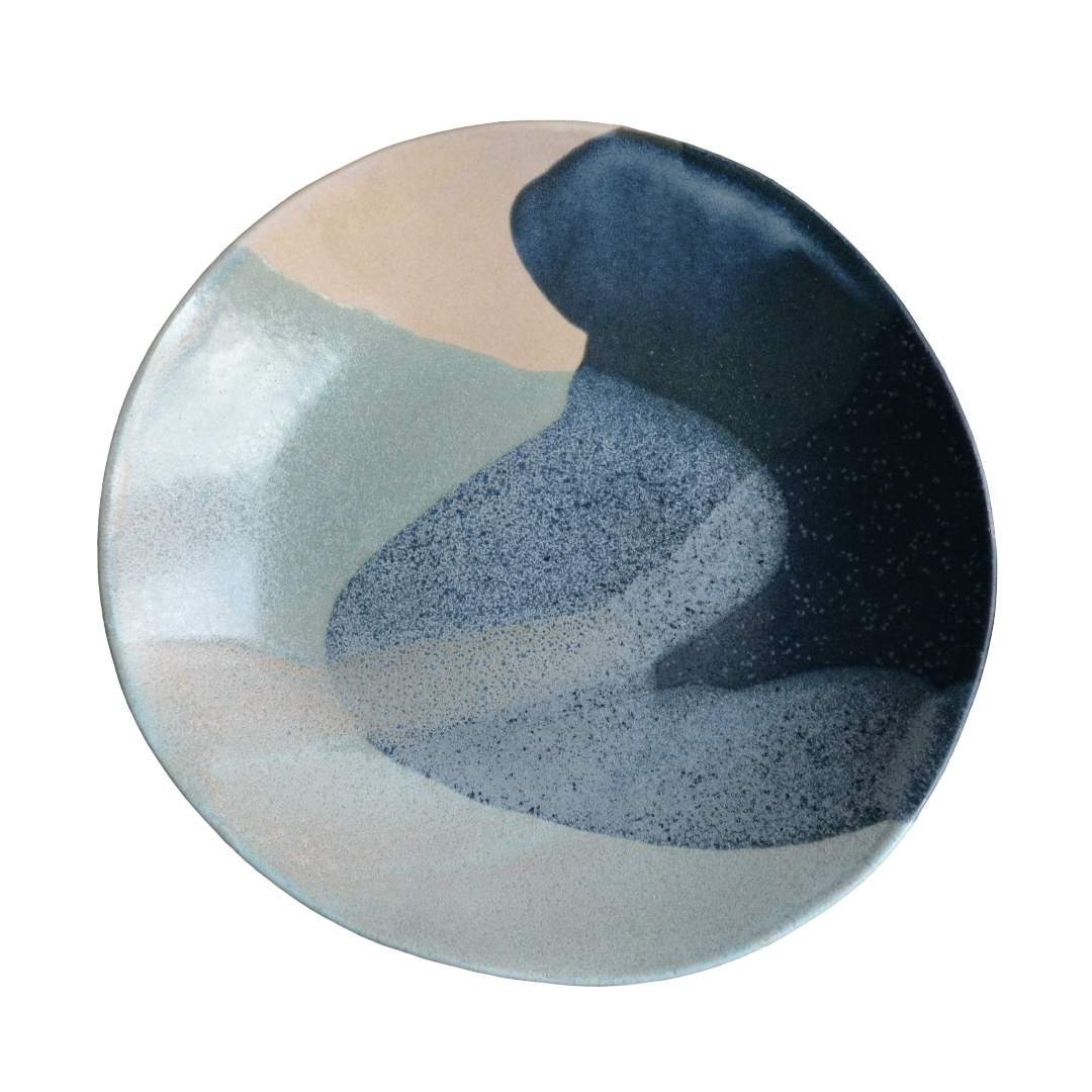 Turquoise blue wide bowl