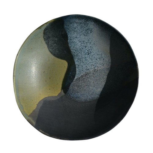 Green black wide bowl