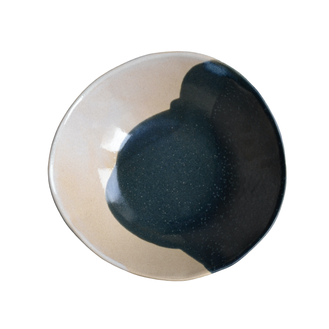 BLUE CREAM SPECKLE DEEP BOWL