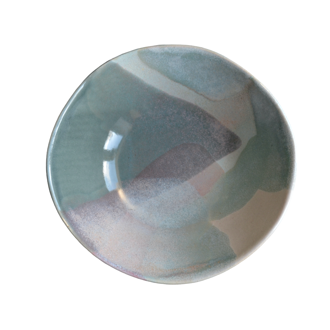 PALE PINK GREEN DEEP BOWL