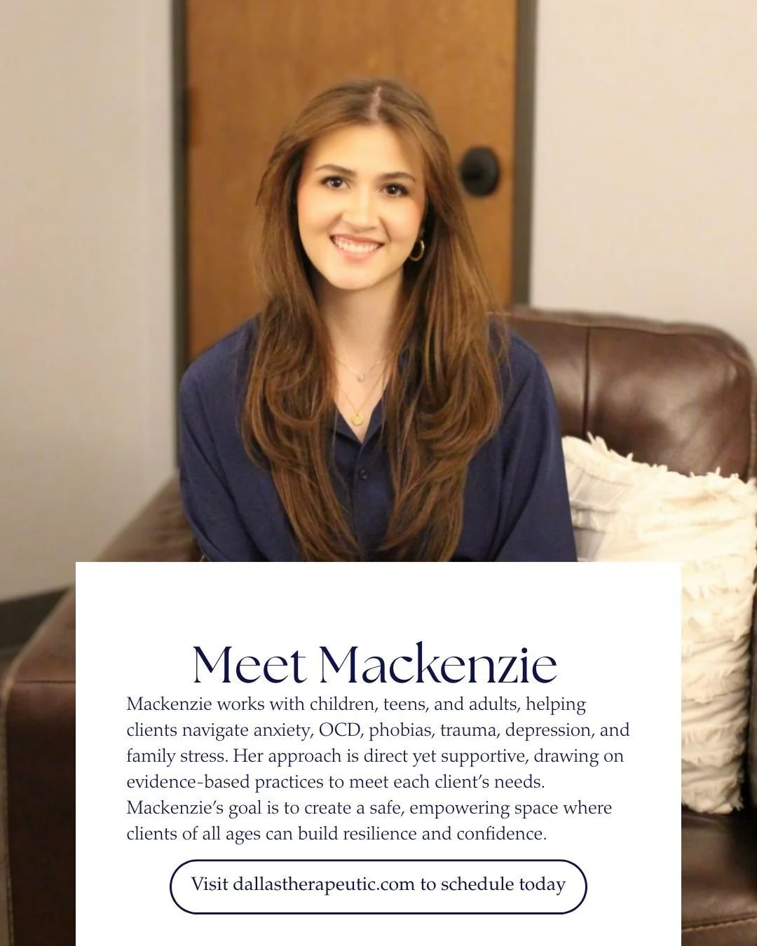 Starting therapy, whether for yourself or your child, can feel like a big step. Mackenzie Edwards LCSW understands that, and her goal is to create a space where clients feel both supported and empowered. She works with children, teens, and adults, he