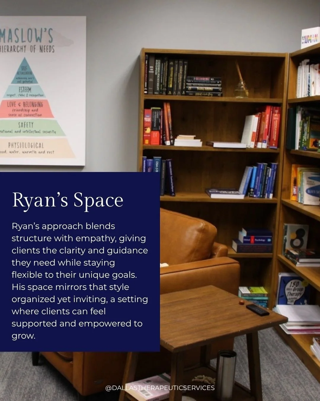 When therapy feels both structured and supportive, lasting change can take root. Ryan&rsquo;s office reflects his balanced approach: clear, compassionate, and designed to help clients explore challenges while building resilience.

Ready to take that 