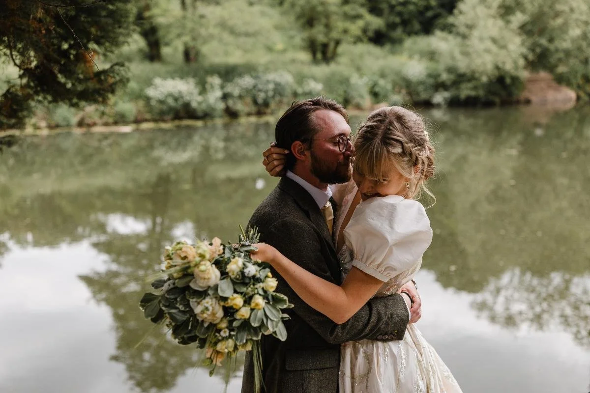 bride and groom romantic moment bristol
