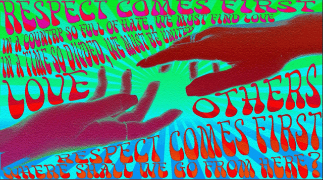 "Respect Comes First" Triptych, Raster digital image, created with Adobe Photoshop, 2020.