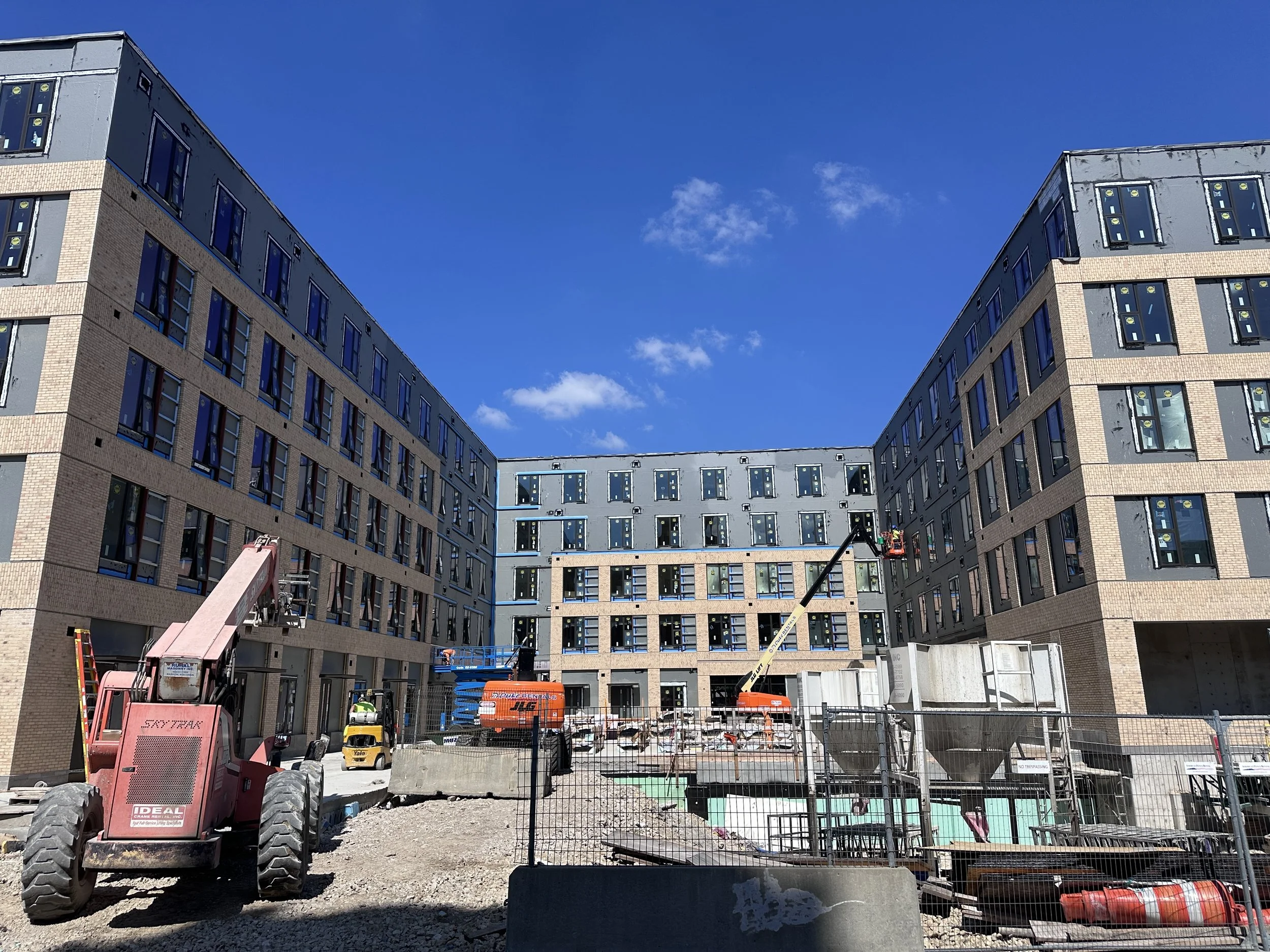 09.11.2026 - Crews frame areas for metal panel siding on the exterior of Luna (B1)