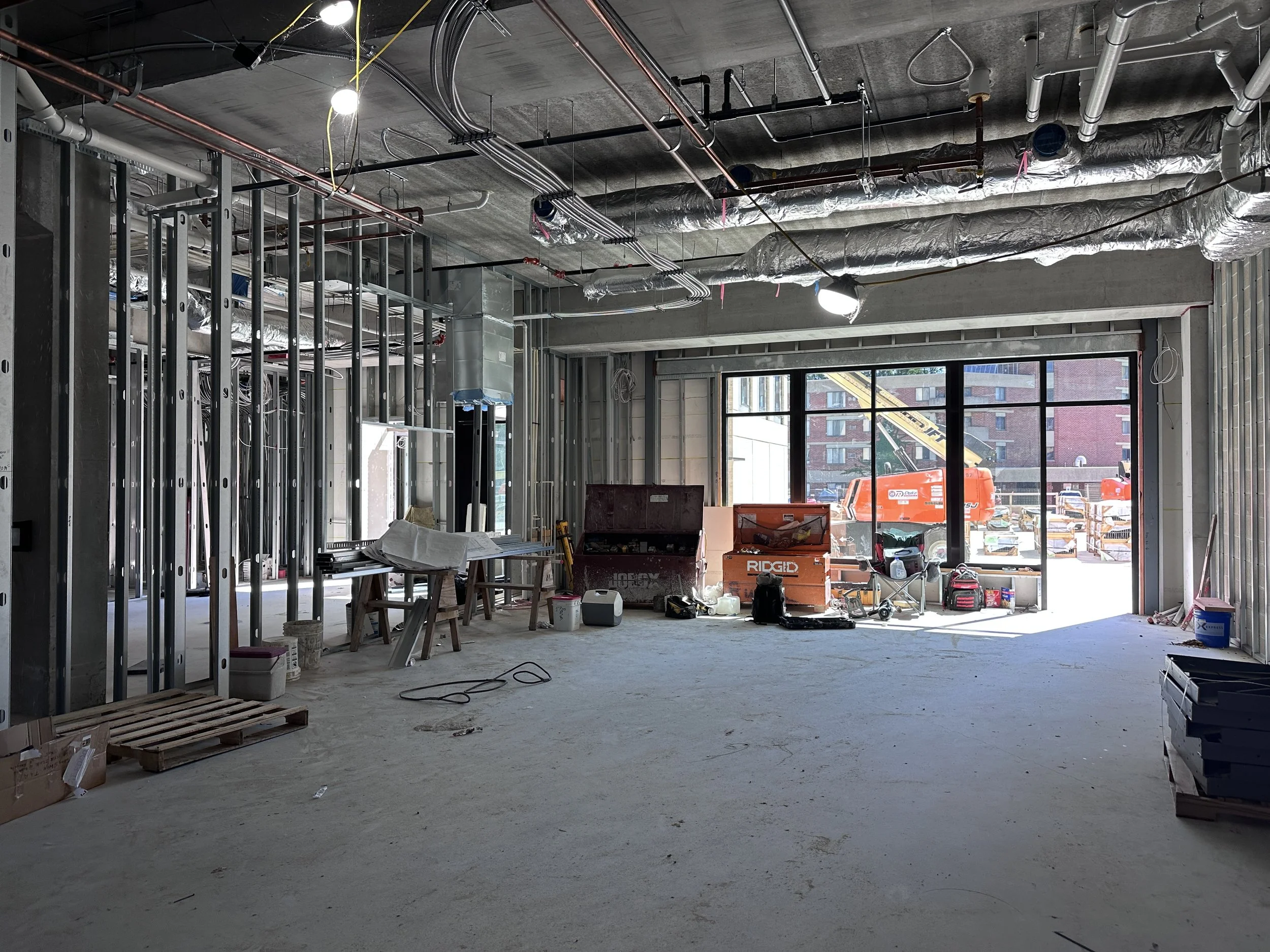 09.11.2026 - Framing has begun in the spaces that will become The Kaleidoscope