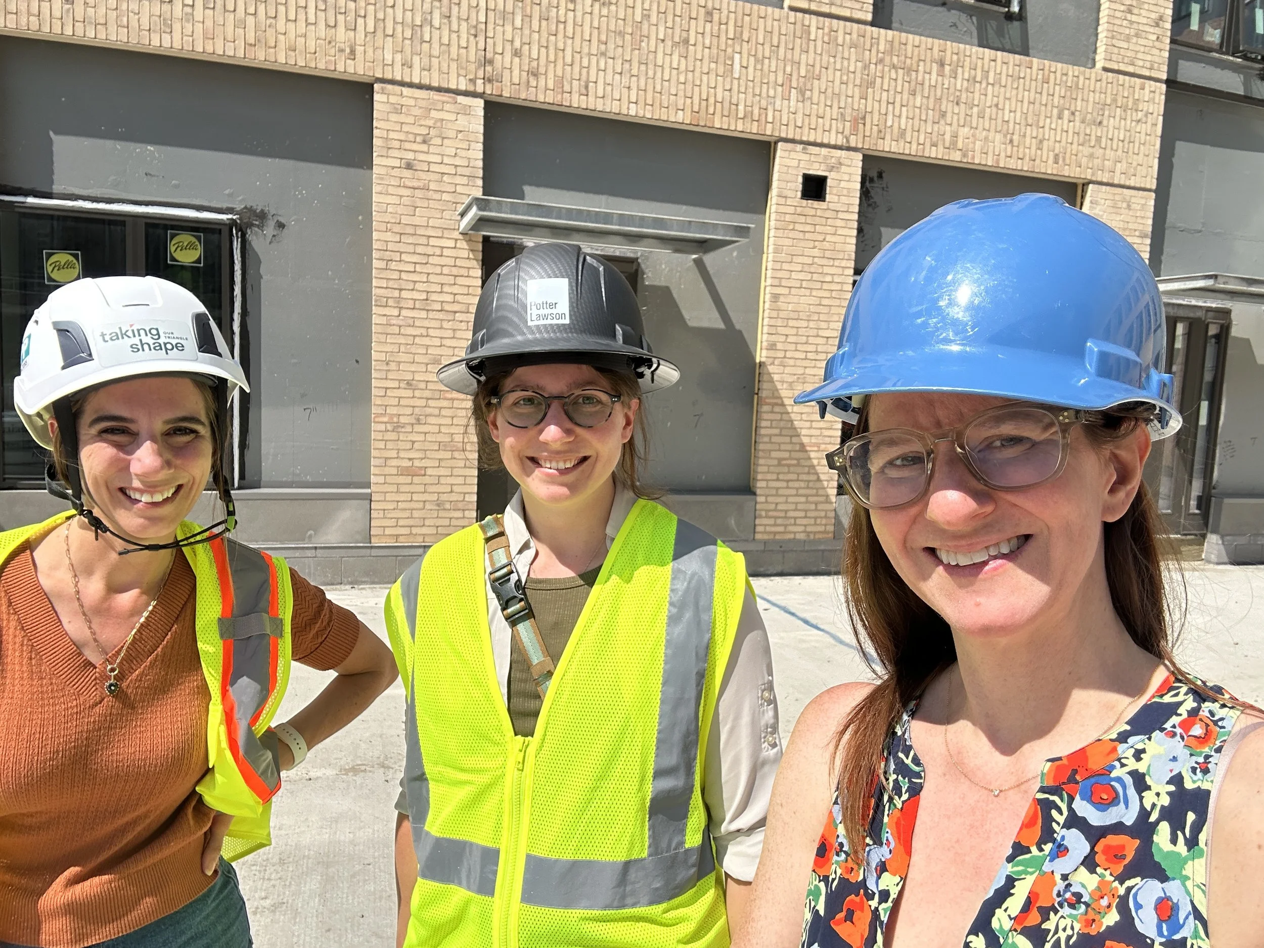 08.25.2026 - The Taking Shape Team walks the construction site of Luna/The Kaleidoscope on a sunny day