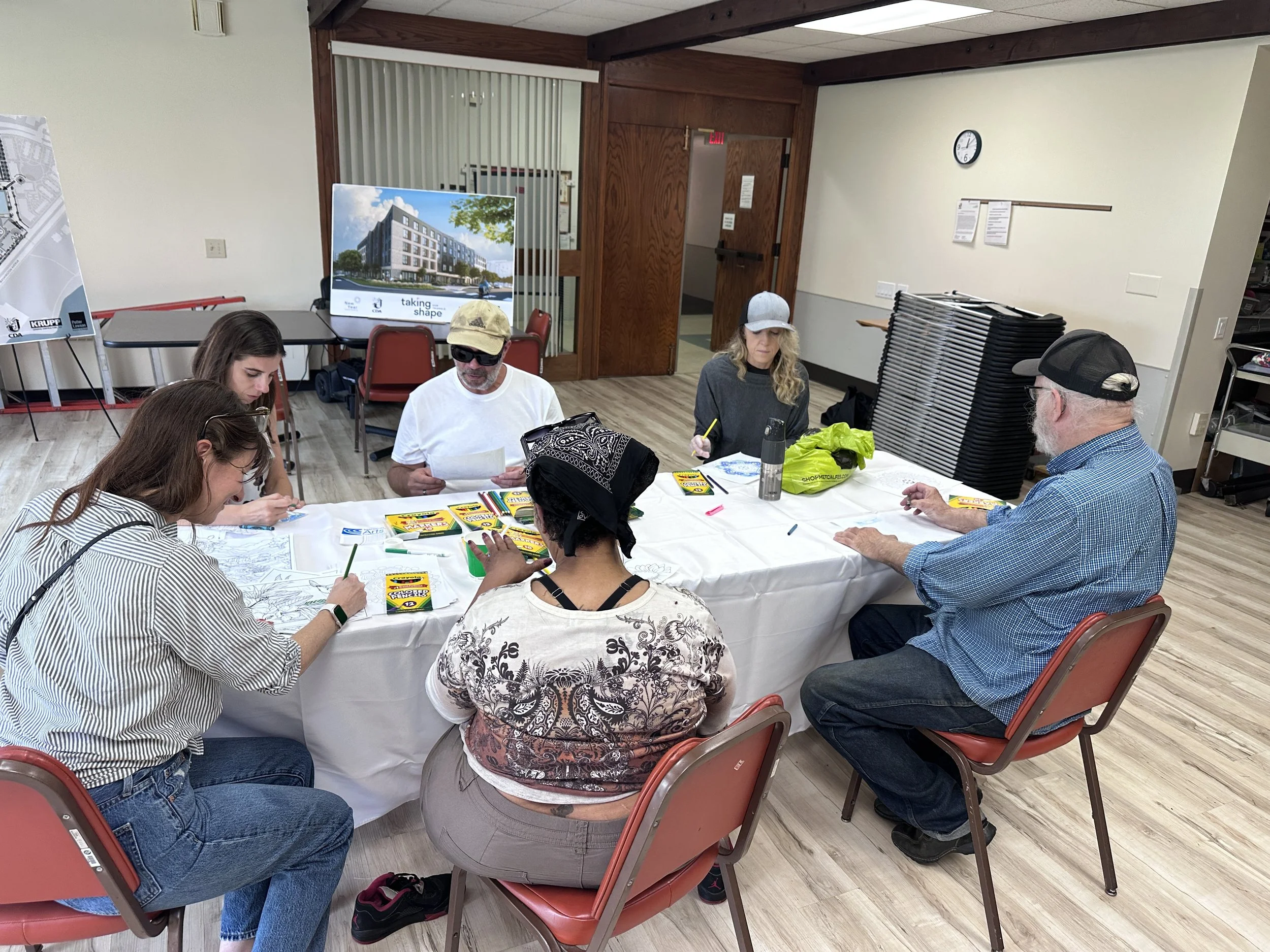 08.12.2026 - The artist selected for the Kaleidoscope mural hosts an art activity for residents at the CDA Social.