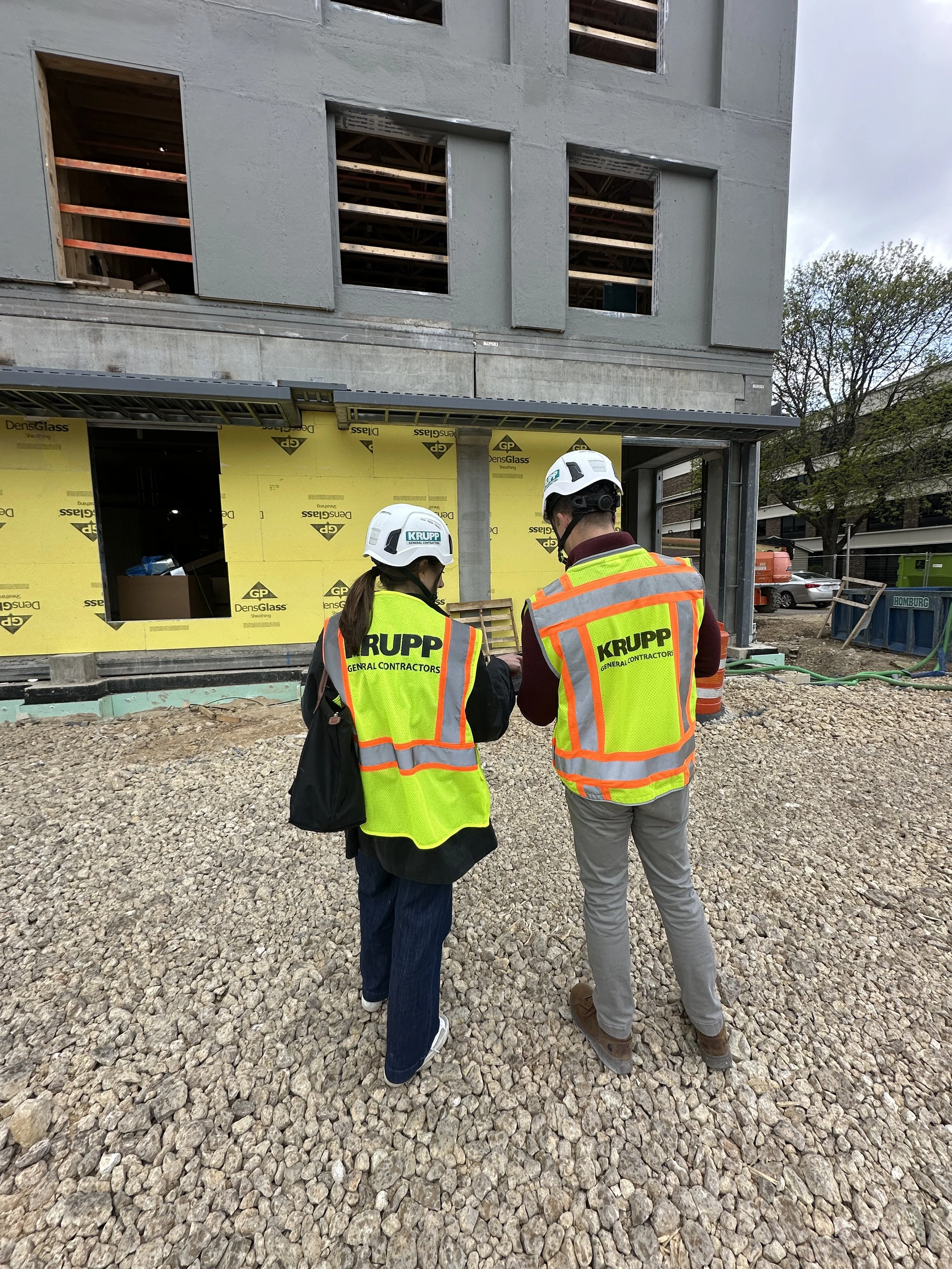 05.07.2026 - Taking Shape team members reviewing construction process at Luna/B1.