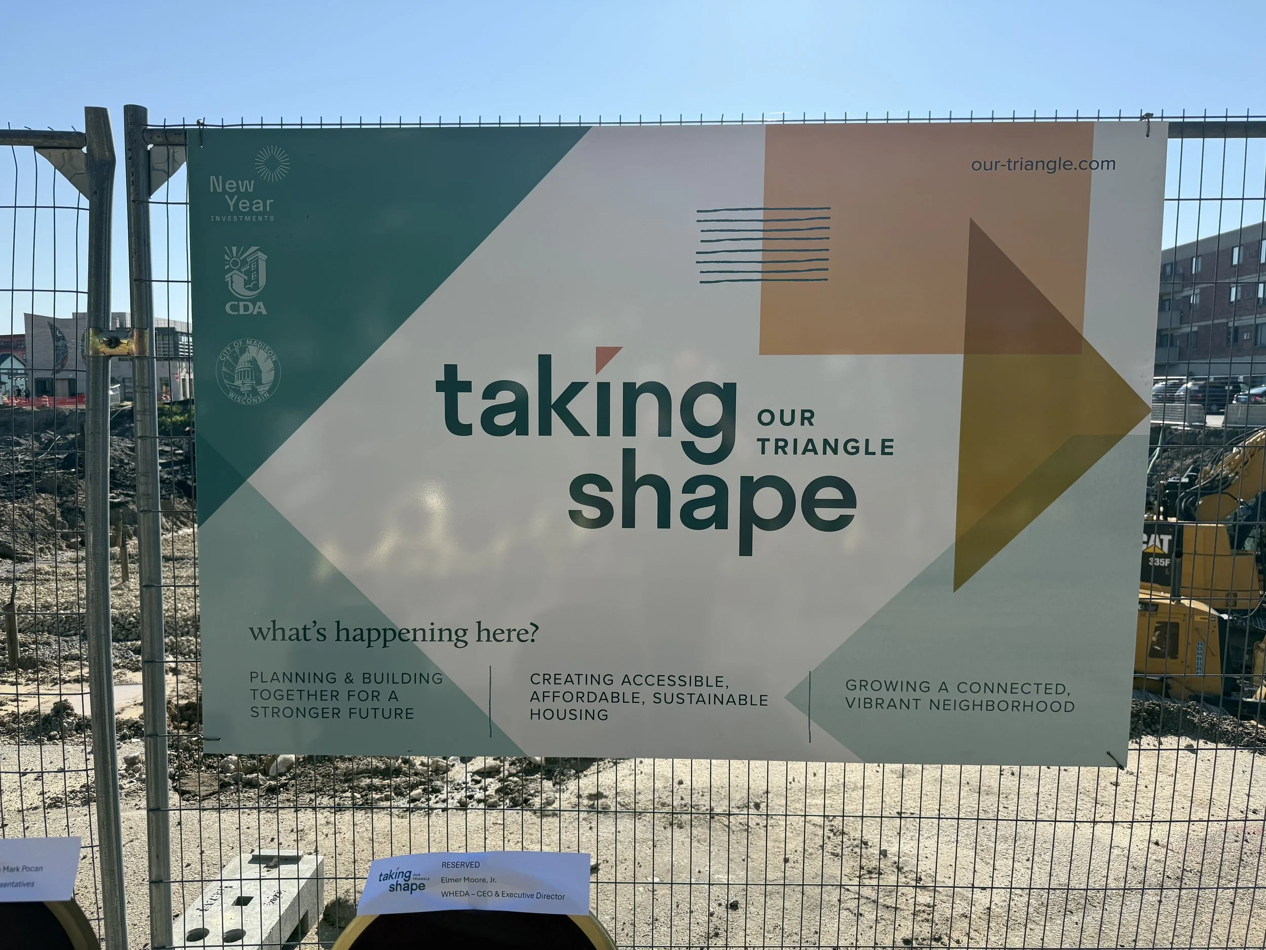 Construction signage at the Taking Shape B1 construction site explains the details of the project.