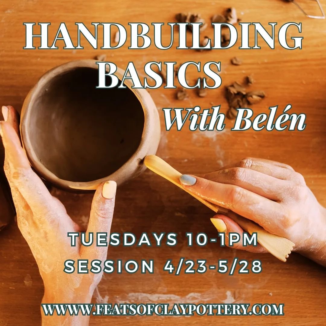 New class! Tuesday morning handbuilding with Bel&eacute;n. Register at the link in bio or featsofclaypottery.com/classes