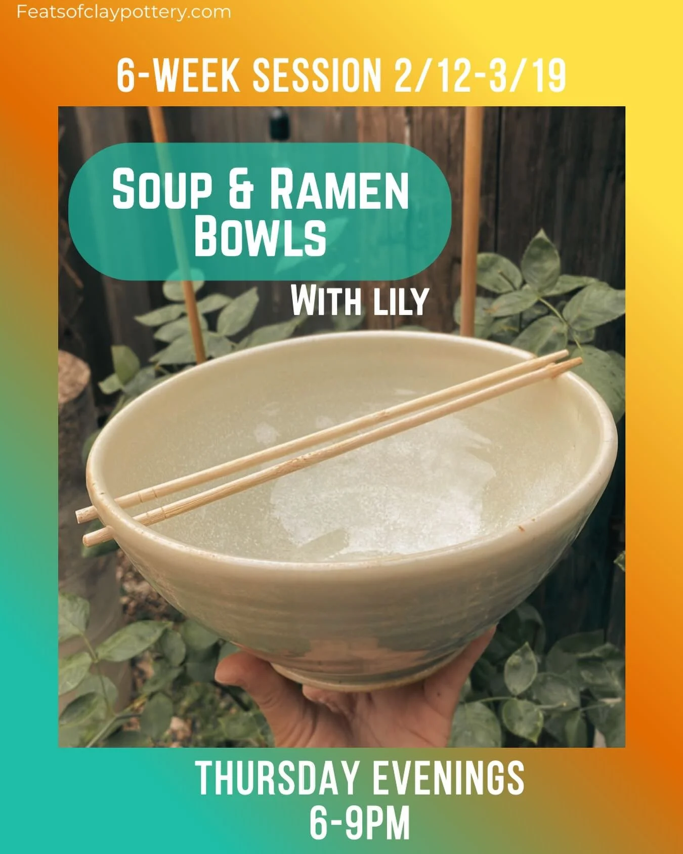 🍜❄️ We literally can&rsquo;t think of a better way to kick off the (Texas) colder months than with a RAMEN &amp; SOUP bowl class with @piercedpotterlily on Thursday evenings!! Starting 2/12, this 6wk session meets once a week for 3 HOURS &amp; inclu