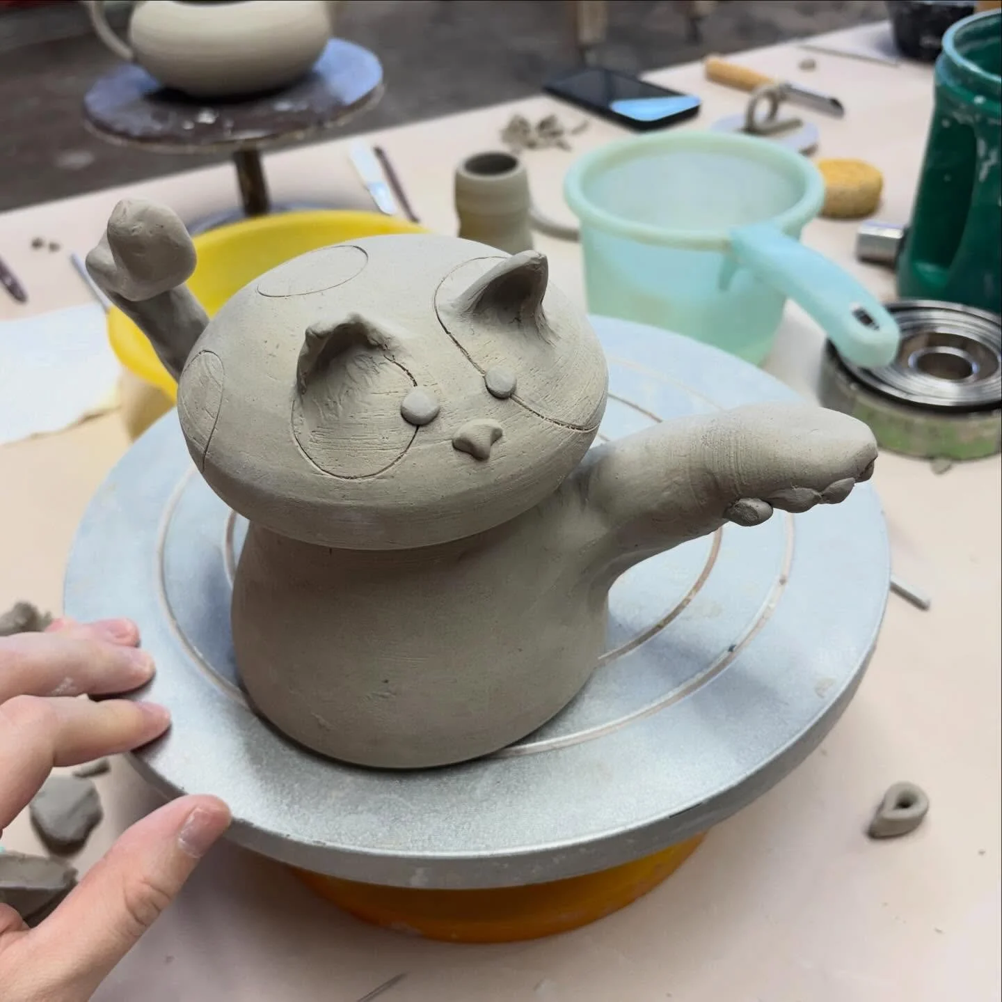 From last weekends Teapot Workshop with @reb.ceramics.art!! Peep the slide to see everyone&rsquo;s sweet lil pots! 🫖 ❤️ 

We&rsquo;ve had a handful of people asking for another, so we PROMISE to host another this summer! Check out the workshop link 
