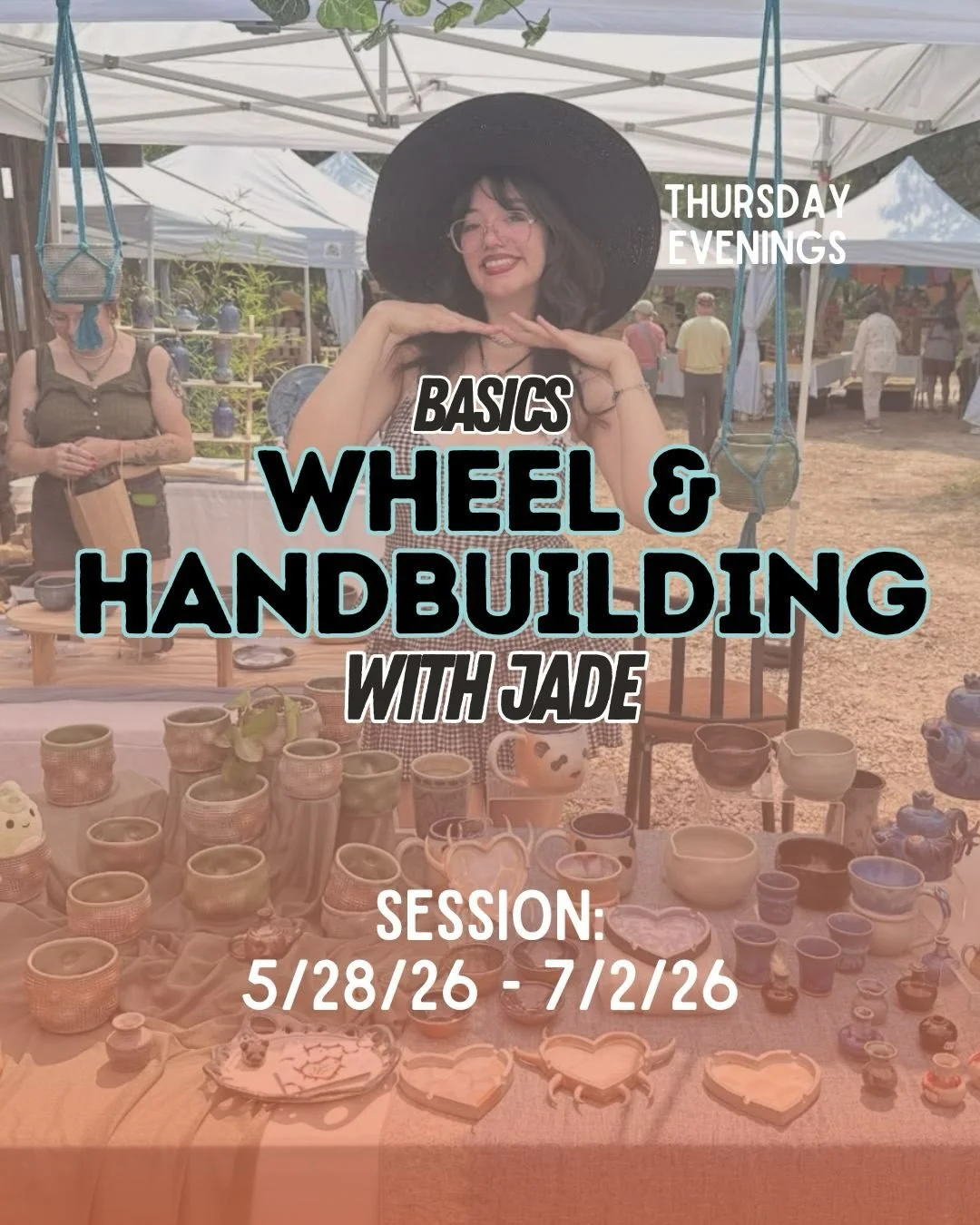 ‼️NEW CLASS ALERT‼️
Thursday evenings with @jadelovestudio from 6:30-9:30pm where YOU can get your hands dirty on and off the wheel~ 

Starts 5/28-7/2
Link in Bio-> Go to CLASSES💃🏼