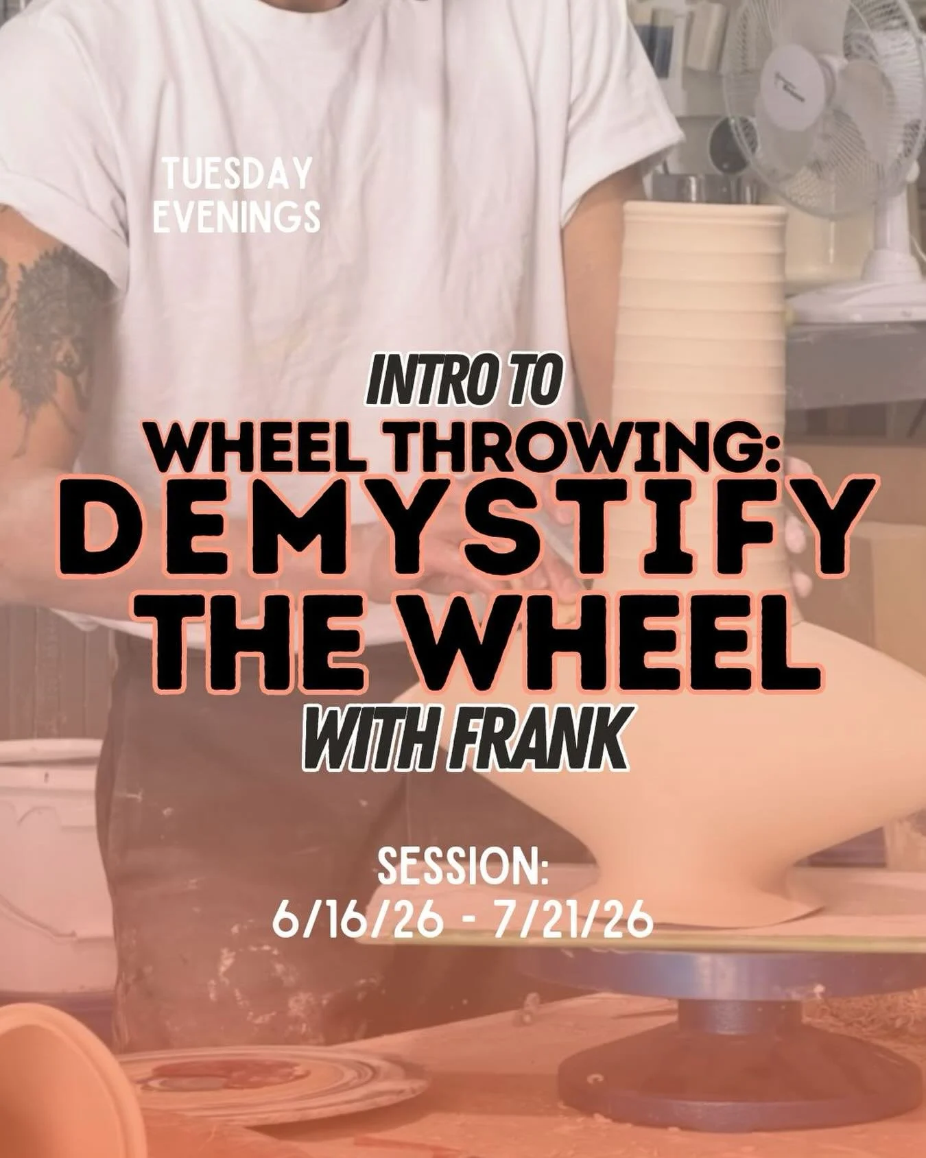 Need the mysteries of the wheel broken down?  Throwing with @frankzhuceramicist is a breath of fresh air, his hands on approach is great for beginners and seasoned potters ✨ 

Tuesdays 6:30-9:30
Link in Bio-> Go to CLASSES🤳