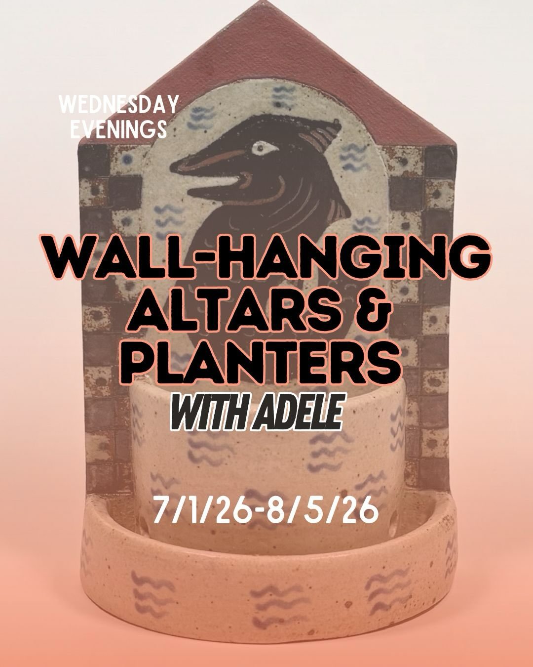 A super fun class with @folkrelics on Wednesdays 6:30-9:30pm where you can exercise your illustration and sculpting skillzzzz. Decorate your home, your friends homes, your work home, shiii any space except your enemies(they don&rsquo;t deserve a nice