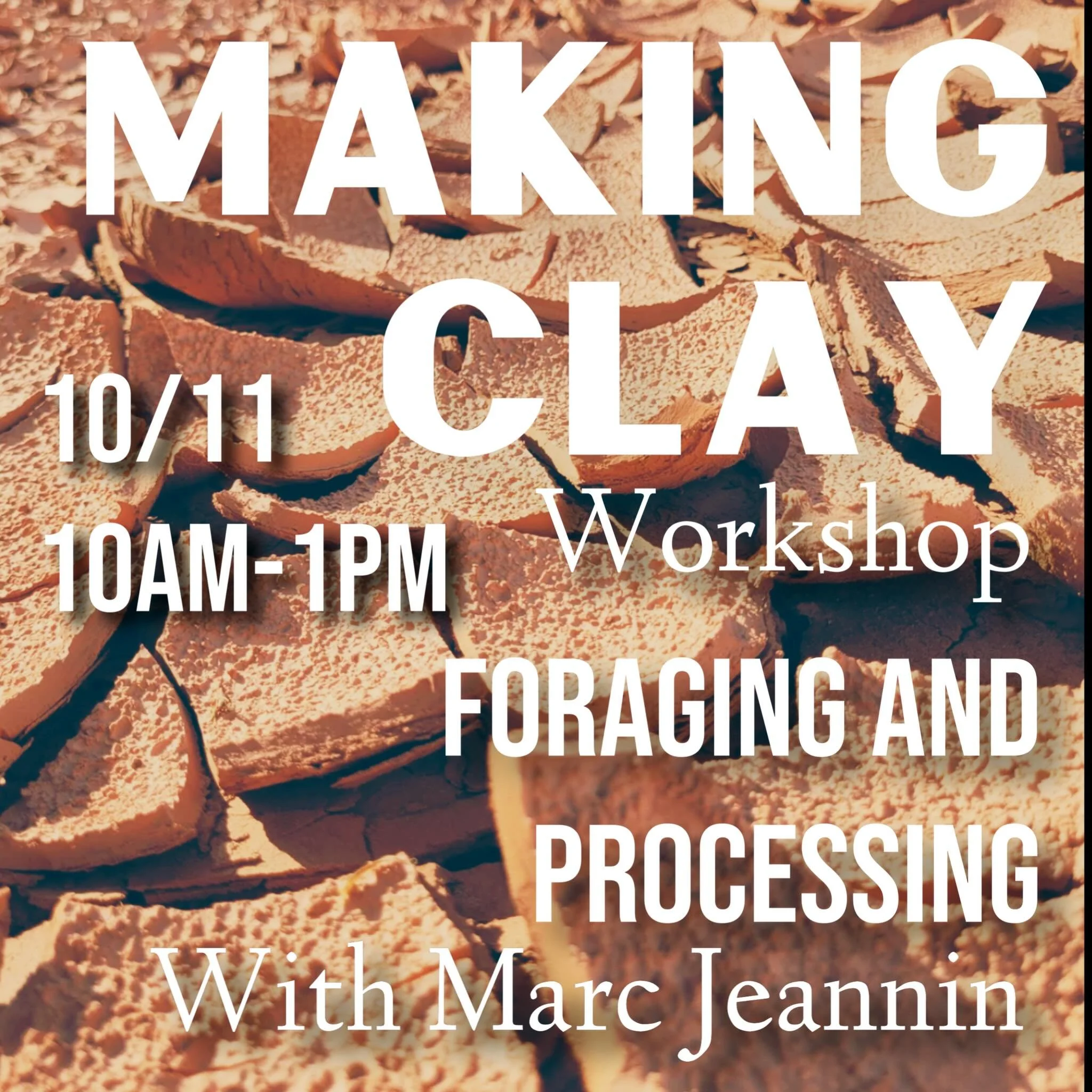 In this exciting class @jeannin.marc will teach you how to identify clay in nature and effectively process it for use in ceramics. Students will be foraging and processing their very own local wild clay along with testing workability, creating slip a