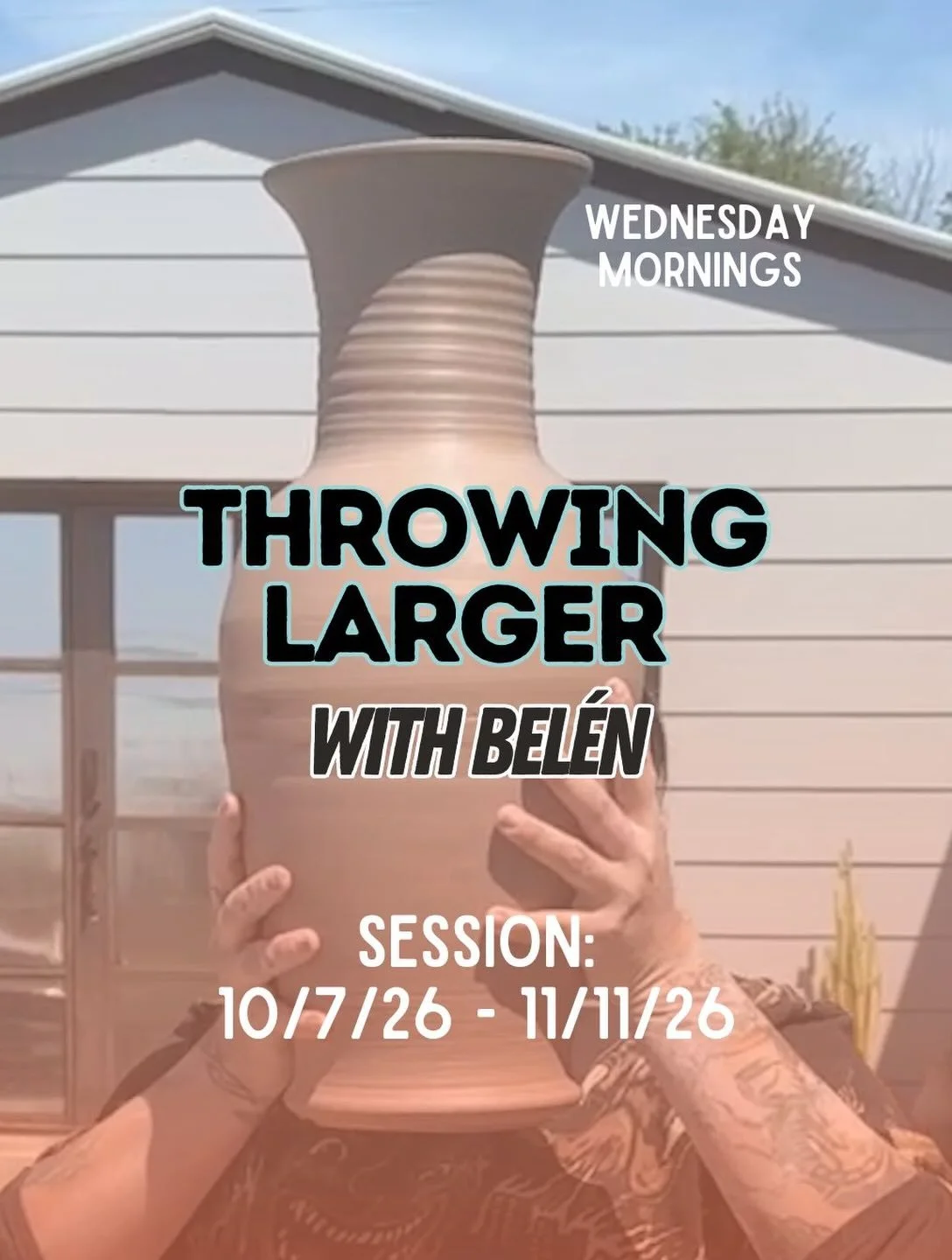 Throw like a pro on Wednesday mornings 11-2pm with @belenvillarrreal 🤩 This is a large vessel class, so throwing experience is encouraged, but not required! Beginners can still have fun in this class too! 

Link in bio🔗
