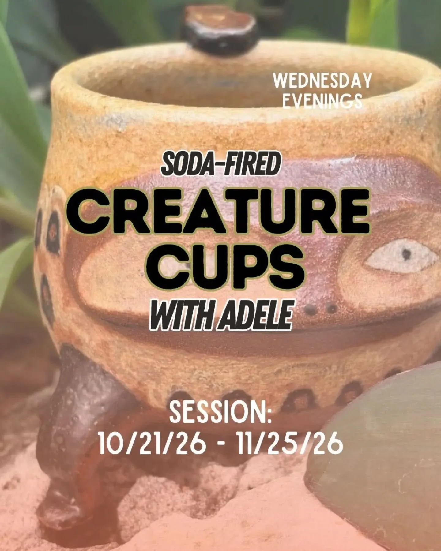 Class with @folkrelics on Wednesdays 6:30-9:30pm is a breath of fresh air!!✨ Not only will Adele show you how to make the vessels, but she will teach you methods of surface decoration that really adds the magic to any piece! Peep her stuff for inspo 
