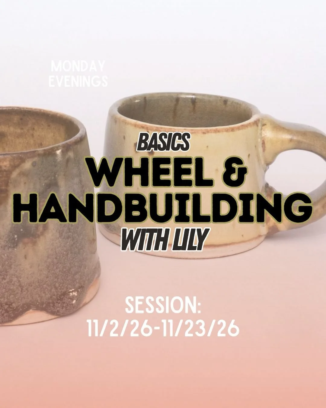 On Monday evenings 6-9pm with @piercedpotterlily you can learn skills on and off the wheel ✨ it&rsquo;s always a fun time! Beginners welcome &amp; experienced potters encouraged. 

Link in bio🔗