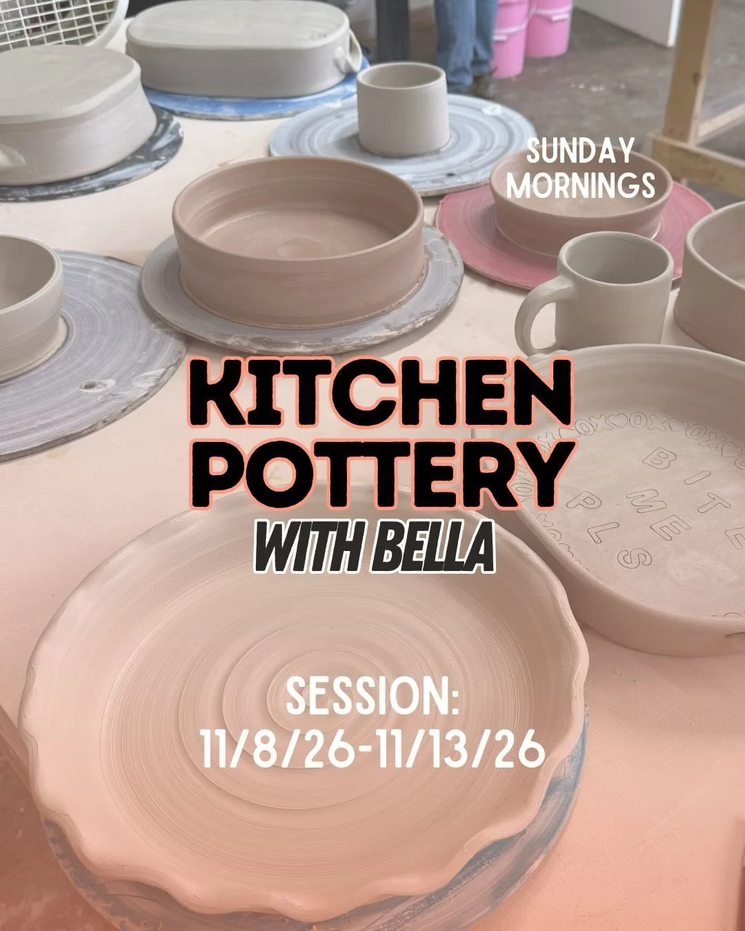 Fill your kitchen with your handmade ceramics! Spoon rests, mixing bowls, casseroles, pie dishes, tortilla warmers- are just some of the things you can make to jazz up your space! Sign up for Sunday mornings 9-12pm with @belladoespottery ✨👩&zwj;🍳

