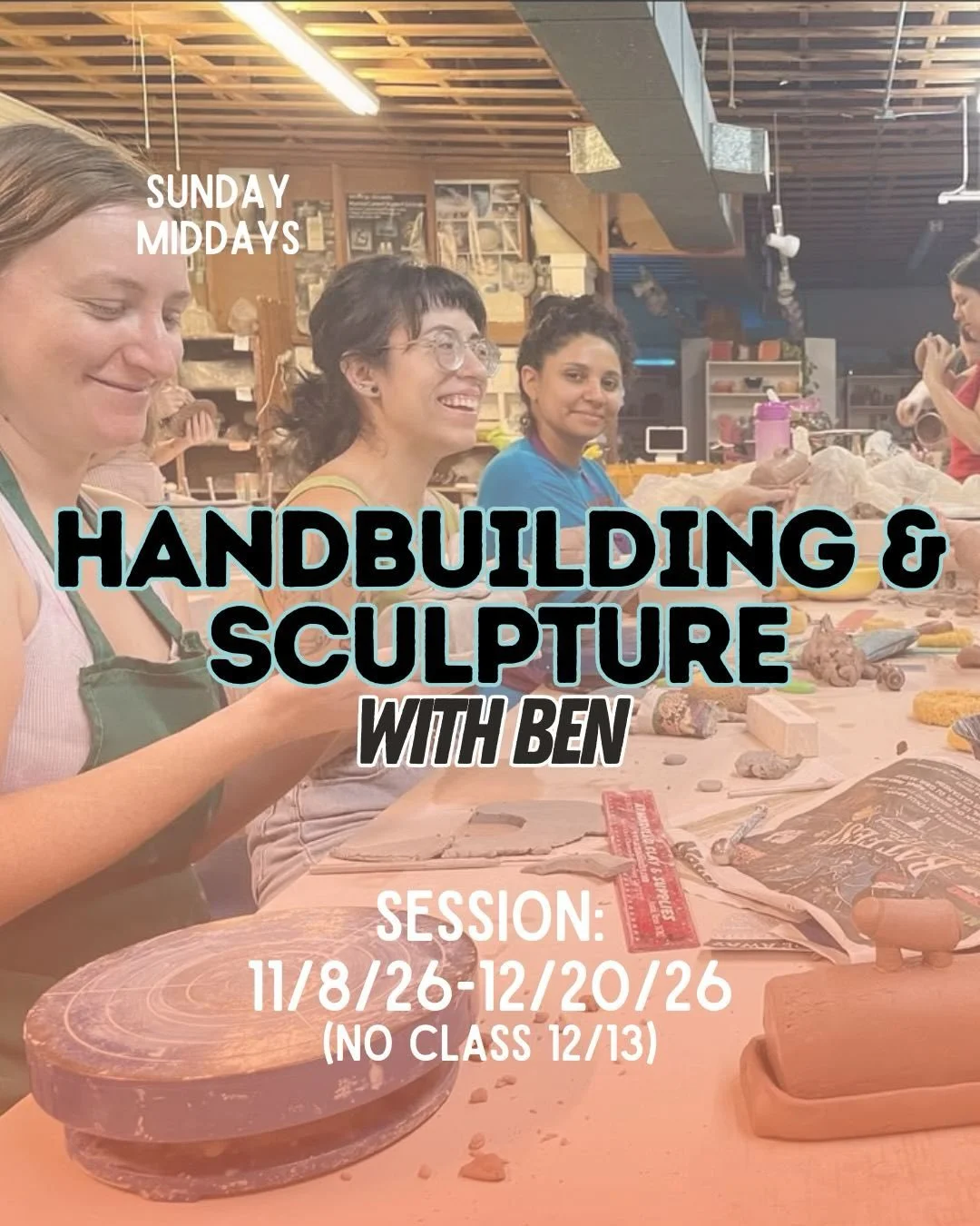 Sundays handbuilding and sculpture class with @bensiekierski are a gooooood ol&rsquo; time! 1-4pm, you&rsquo;ll get the rundown of the best methods for building up a unique piece, so bring a friend and make whatever your heart desires! 

Link in bio 