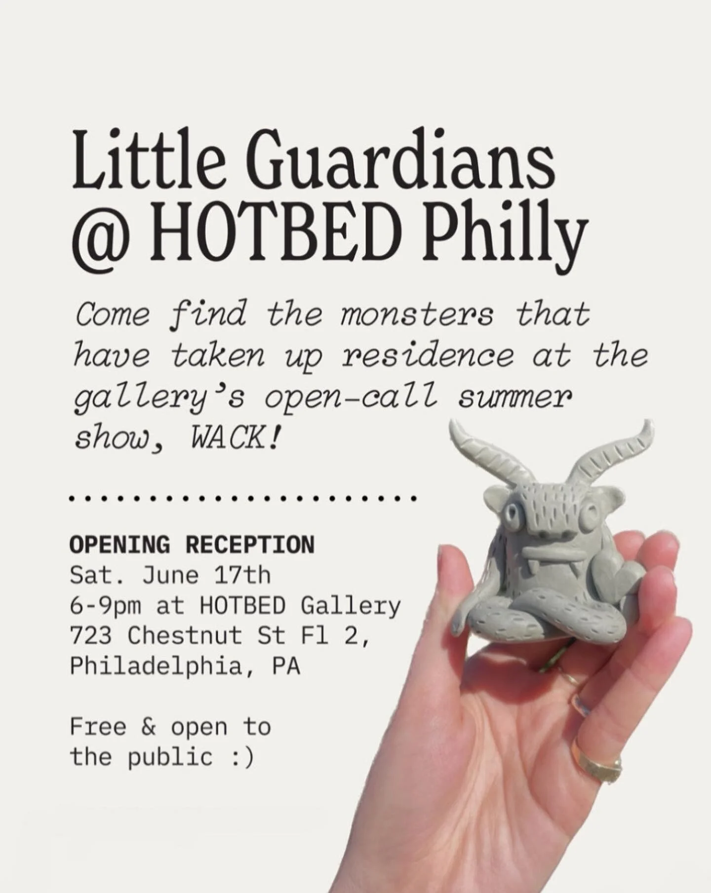 🎉 EXCITING NEWS! 🎉

we are thrilled to be a part of @hotbedphilly&rsquo;s open-call summer show, WACK! the opening reception is this saturday, june 17th from 6-9PM. it&rsquo;s free &amp; open to the public! 

honestly never expected to see these cr