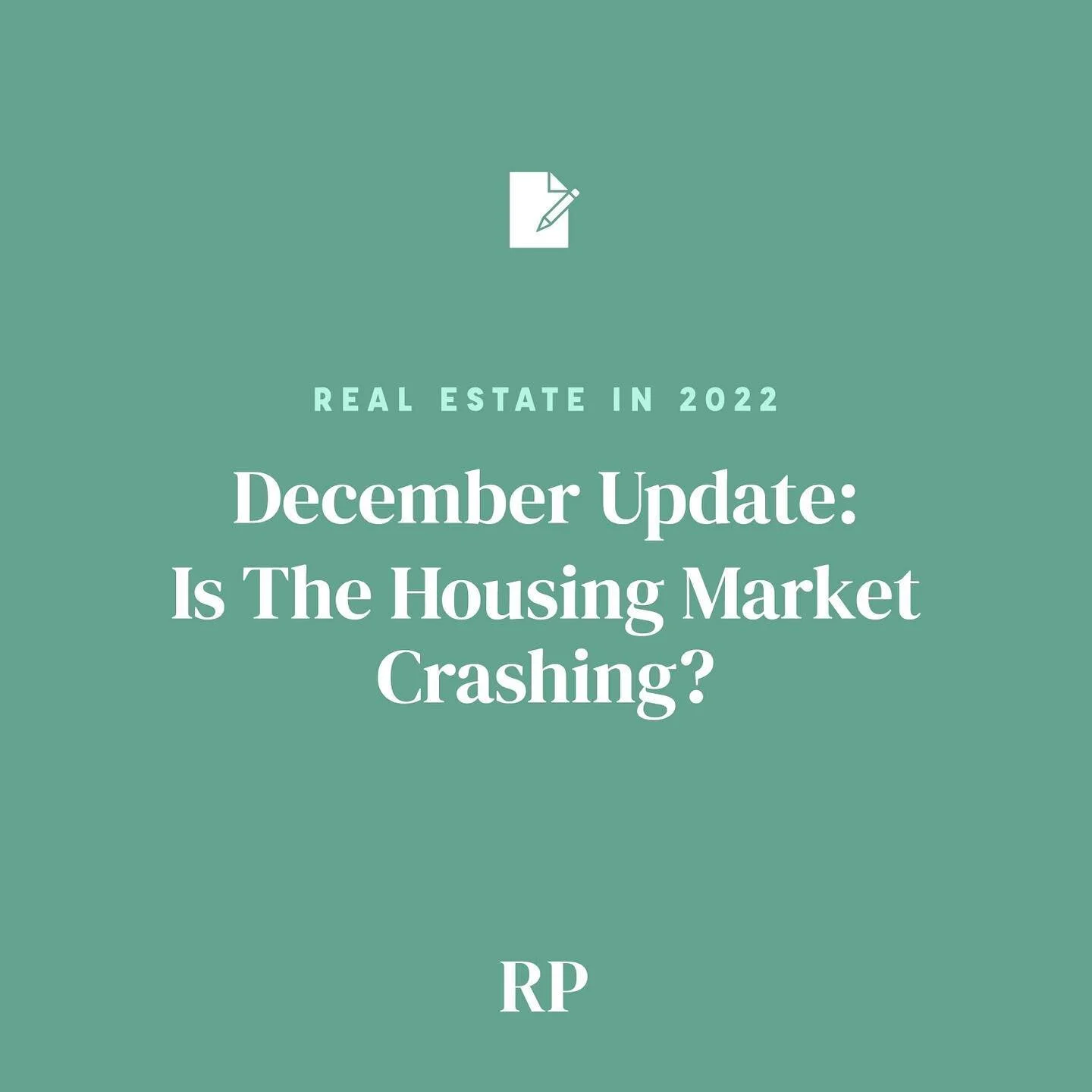New data from MLSpin has been released which means it&rsquo;s time for a December update for this burning question: Is the housing market crashing?

Tap the link in bio to view new data points and read our thoughts on Boston real estate trends.

#bos